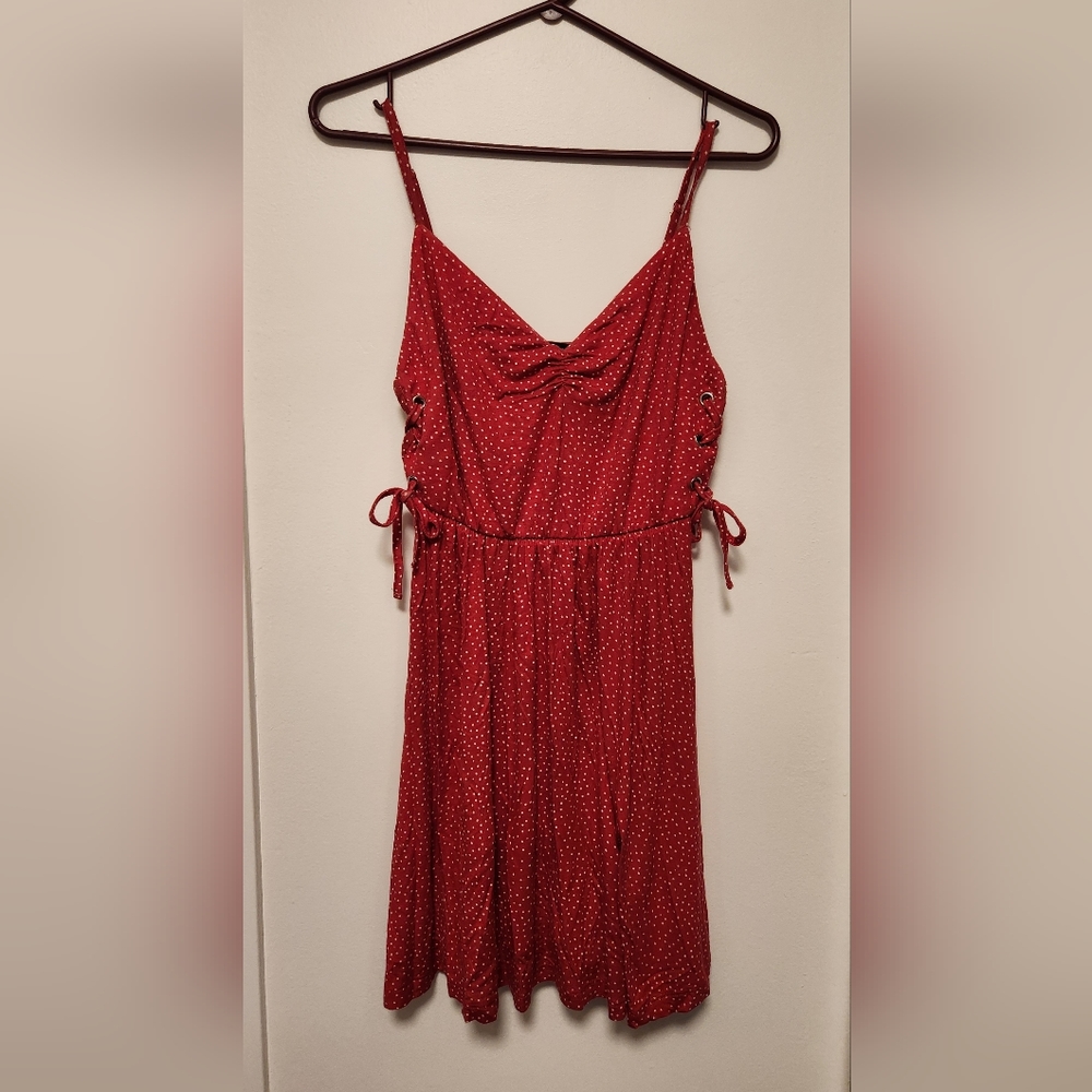 Kendall & Kylie Polka Dot Dress Red Mini Dress Size Medium Stretchy